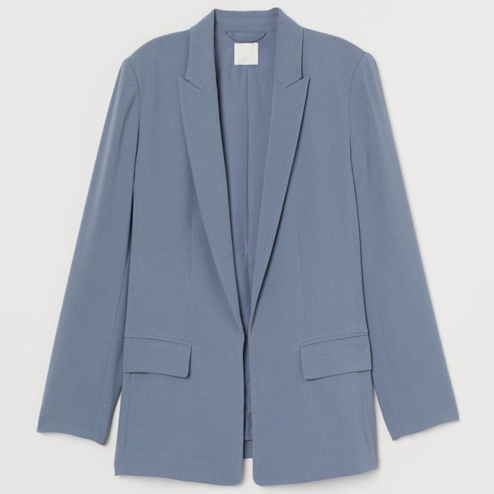 NWT H&M Long Jacket Blazer - Pigeon Blue